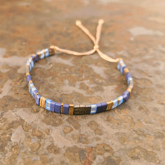 Ocean Gold Tila Bead Bracelet