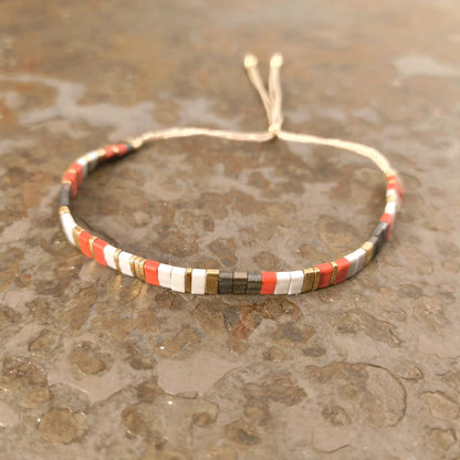 Frost & Flame Tila Bead Bracelet